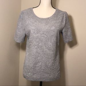 Loft Short Sleeve Tunic Print Ruched M